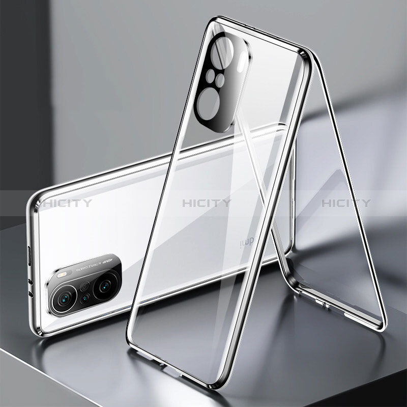 Handyhülle Hülle Luxus Aluminium Metall Rahmen Spiegel 360 Grad Ganzkörper Tasche P01 für Xiaomi Mi 11X 5G Silber Plus