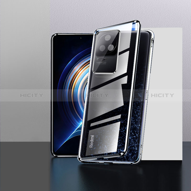 Handyhülle Hülle Luxus Aluminium Metall Rahmen Spiegel 360 Grad Ganzkörper Tasche P01 für Xiaomi Poco F4 5G groß