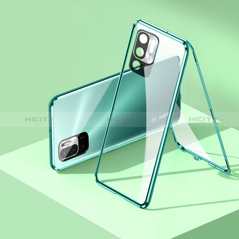 Handyhülle Hülle Luxus Aluminium Metall Rahmen Spiegel 360 Grad Ganzkörper Tasche P01 für Xiaomi POCO M3 Pro 5G