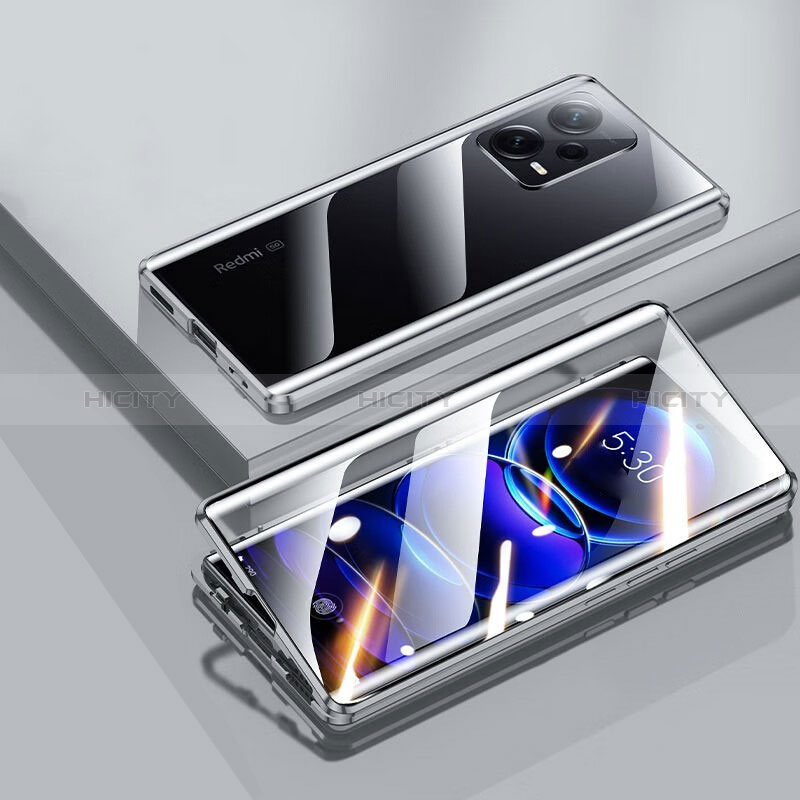 Handyhülle Hülle Luxus Aluminium Metall Rahmen Spiegel 360 Grad Ganzkörper Tasche P01 für Xiaomi Poco X5 5G