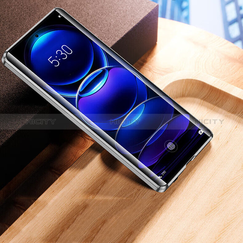 Handyhülle Hülle Luxus Aluminium Metall Rahmen Spiegel 360 Grad Ganzkörper Tasche P01 für Xiaomi Redmi Note 12 Pro 5G