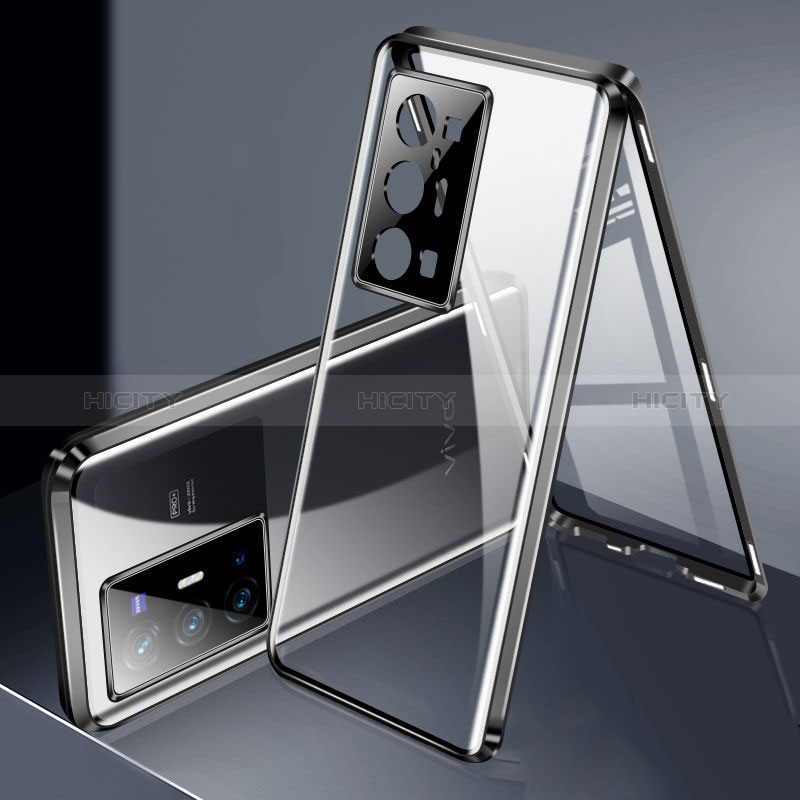 Handyhülle Hülle Luxus Aluminium Metall Rahmen Spiegel 360 Grad Ganzkörper Tasche P02 für Vivo X70 Pro+ Plus 5G