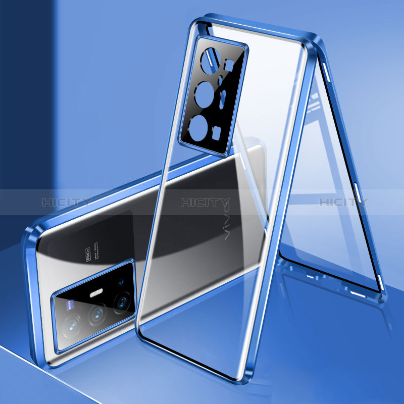 Handyhülle Hülle Luxus Aluminium Metall Rahmen Spiegel 360 Grad Ganzkörper Tasche P02 für Vivo X70 Pro+ Plus 5G groß