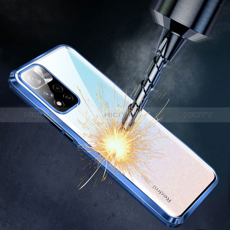 Handyhülle Hülle Luxus Aluminium Metall Rahmen Spiegel 360 Grad Ganzkörper Tasche P02 für Xiaomi Mi 11i 5G (2022) groß