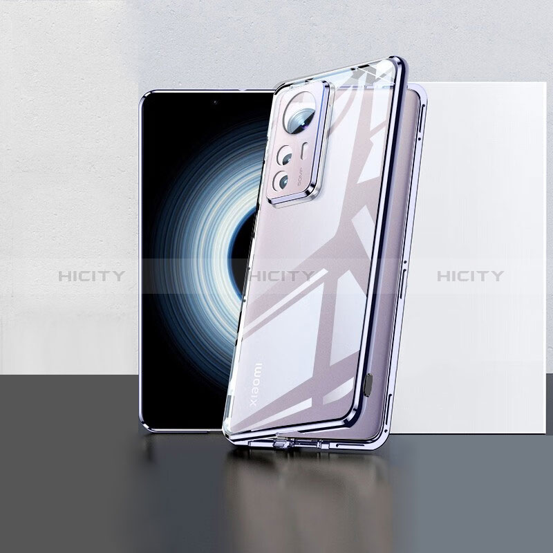 Handyhülle Hülle Luxus Aluminium Metall Rahmen Spiegel 360 Grad Ganzkörper Tasche P02 für Xiaomi Mi 12T 5G groß