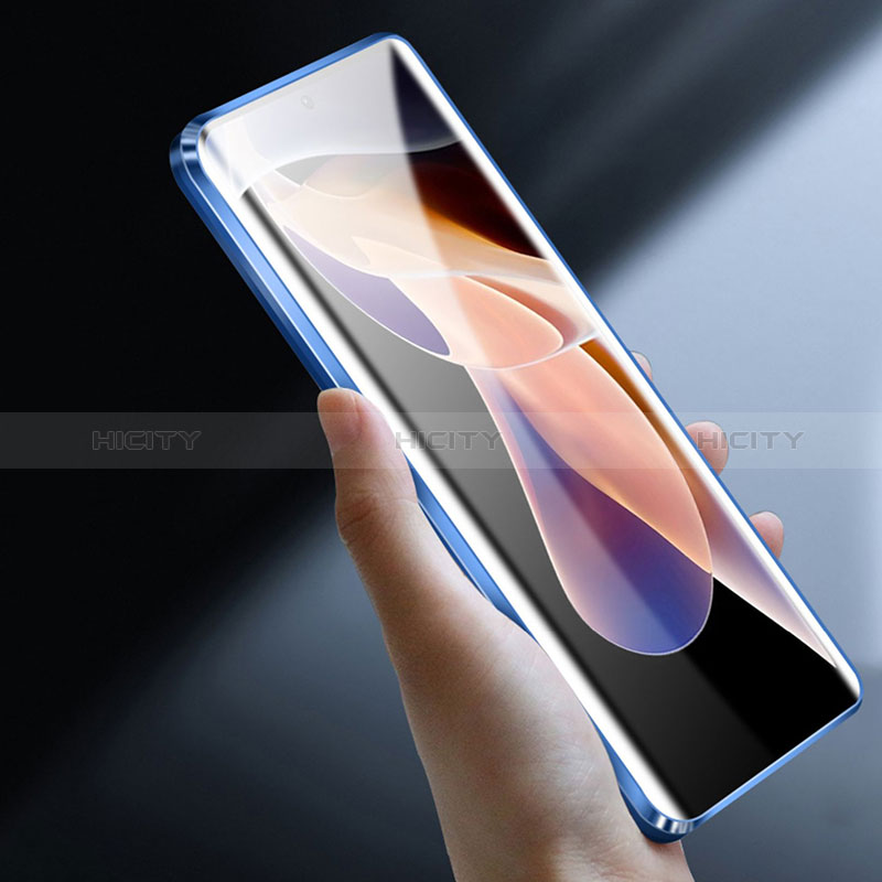 Handyhülle Hülle Luxus Aluminium Metall Rahmen Spiegel 360 Grad Ganzkörper Tasche P02 für Xiaomi Poco X4 NFC groß