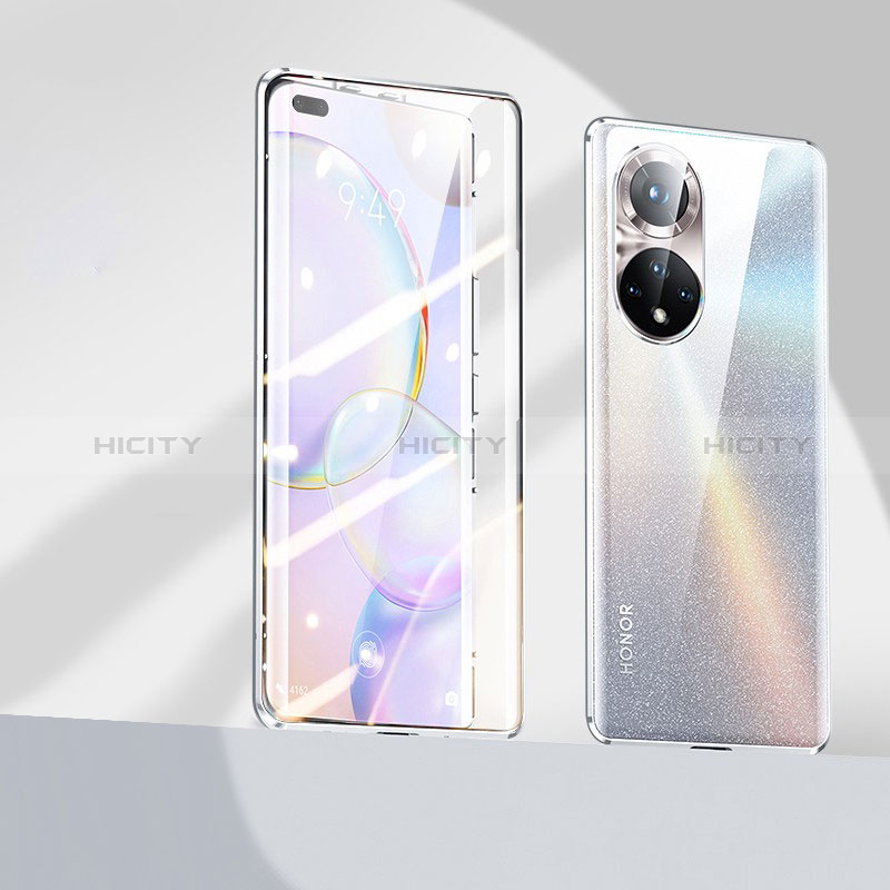 Handyhülle Hülle Luxus Aluminium Metall Rahmen Spiegel 360 Grad Ganzkörper Tasche P03 für Huawei Honor 50 Pro 5G groß