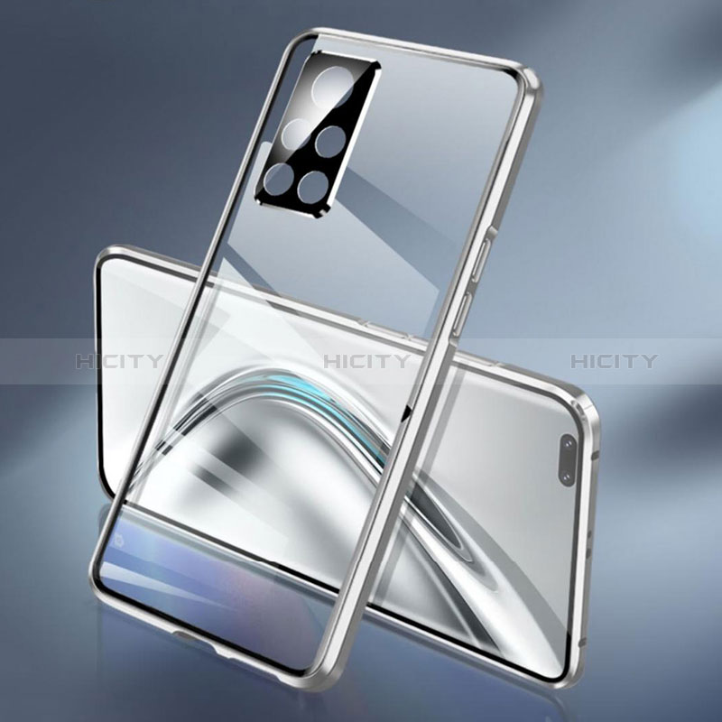 Handyhülle Hülle Luxus Aluminium Metall Rahmen Spiegel 360 Grad Ganzkörper Tasche P03 für Huawei Honor V40 5G groß