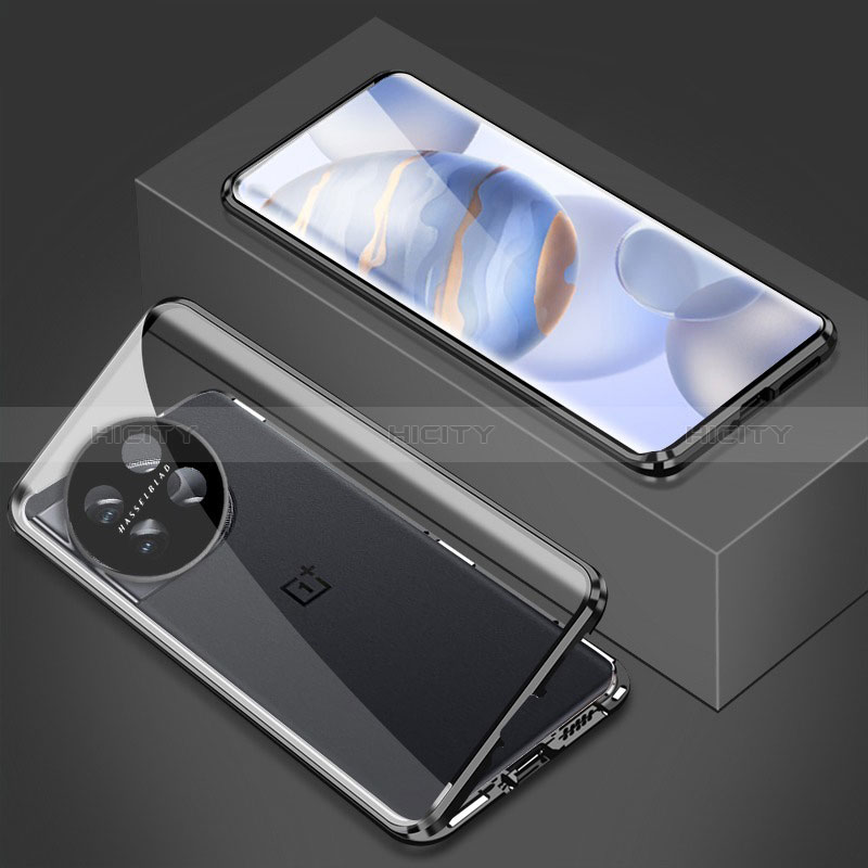 Handyhülle Hülle Luxus Aluminium Metall Rahmen Spiegel 360 Grad Ganzkörper Tasche P03 für OnePlus Ace 2 5G groß