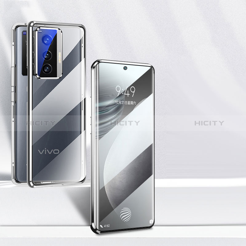 Handyhülle Hülle Luxus Aluminium Metall Rahmen Spiegel 360 Grad Ganzkörper Tasche P03 für Vivo X70 5G groß