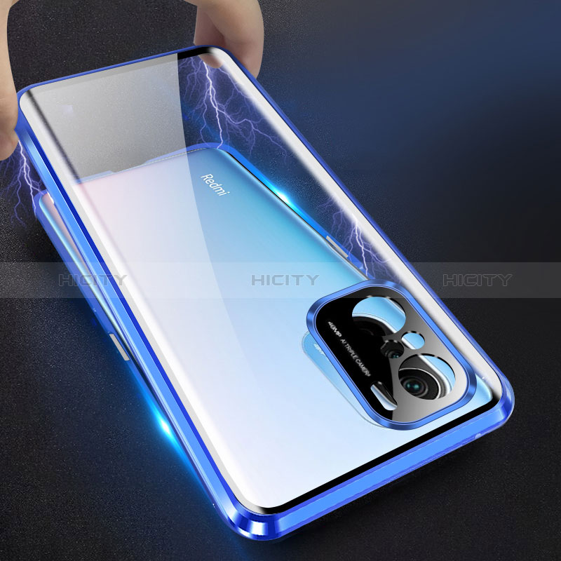 Handyhülle Hülle Luxus Aluminium Metall Rahmen Spiegel 360 Grad Ganzkörper Tasche P03 für Xiaomi Redmi K40 Pro 5G groß