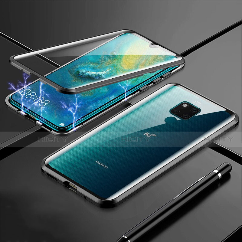 Handyhülle Hülle Luxus Aluminium Metall Rahmen Spiegel 360 Grad Ganzkörper Tasche T01 für Huawei Mate 20 X 5G