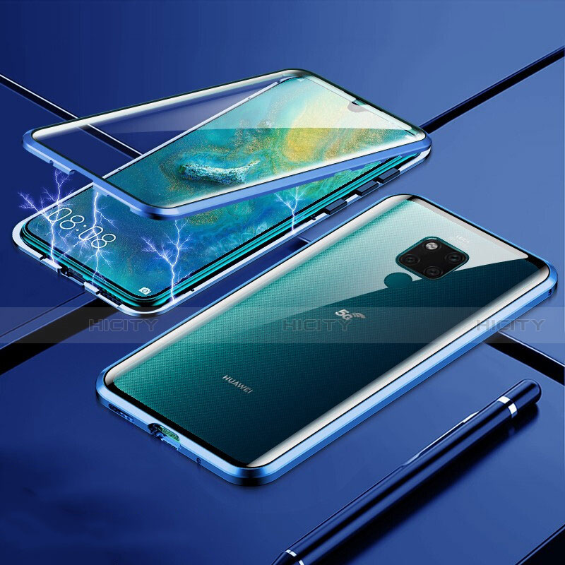 Handyhülle Hülle Luxus Aluminium Metall Rahmen Spiegel 360 Grad Ganzkörper Tasche T01 für Huawei Mate 20 X 5G