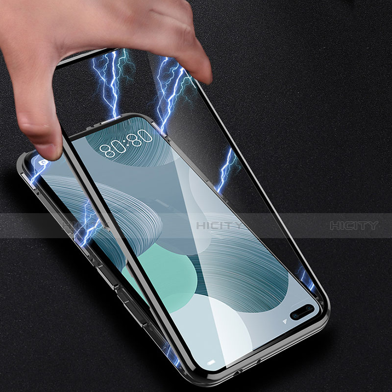 Handyhülle Hülle Luxus Aluminium Metall Rahmen Spiegel 360 Grad Ganzkörper Tasche T01 für Huawei Nova 6 5G