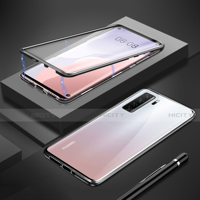 Handyhülle Hülle Luxus Aluminium Metall Rahmen Spiegel 360 Grad Ganzkörper Tasche T01 für Huawei Nova 7 SE 5G