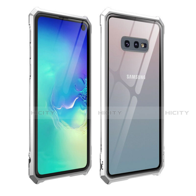 Handyhülle Hülle Luxus Aluminium Metall Rahmen Spiegel 360 Grad Ganzkörper Tasche T01 für Samsung Galaxy S10e