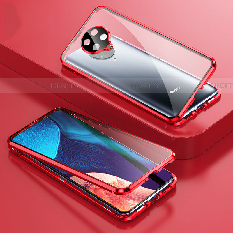 Handyhülle Hülle Luxus Aluminium Metall Rahmen Spiegel 360 Grad Ganzkörper Tasche T01 für Xiaomi Poco F2 Pro