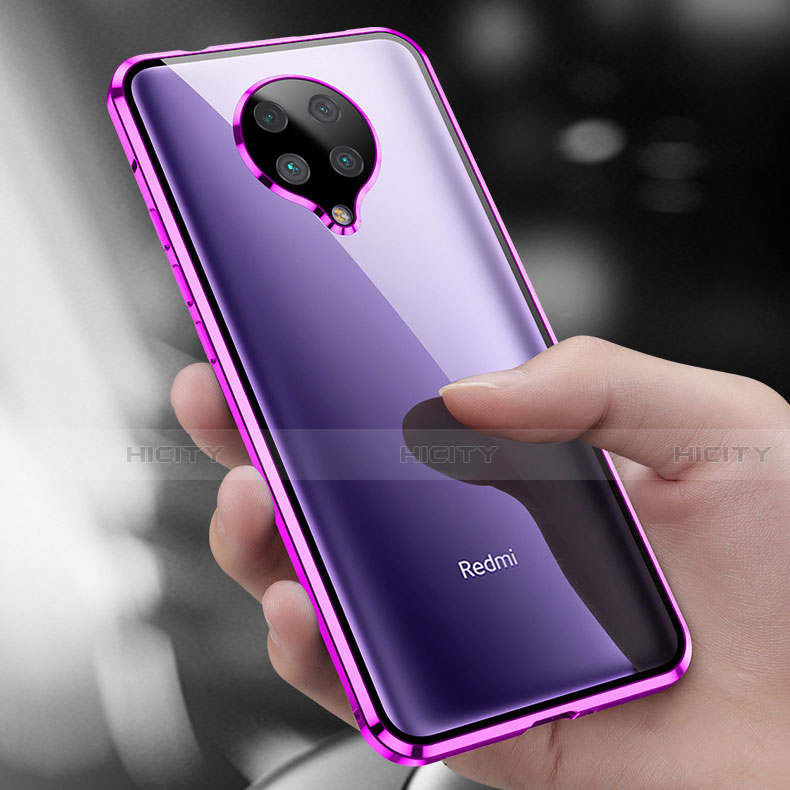 Handyhülle Hülle Luxus Aluminium Metall Rahmen Spiegel 360 Grad Ganzkörper Tasche T01 für Xiaomi Redmi K30 Pro Zoom groß