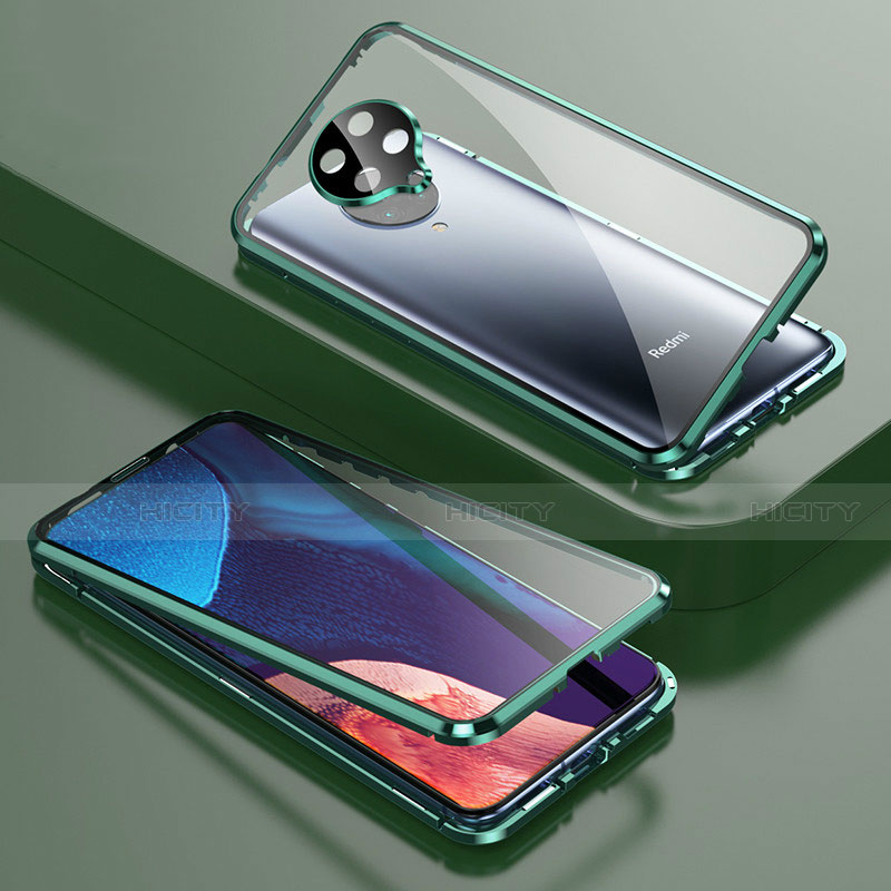 Handyhülle Hülle Luxus Aluminium Metall Rahmen Spiegel 360 Grad Ganzkörper Tasche T01 für Xiaomi Redmi K30 Pro Zoom