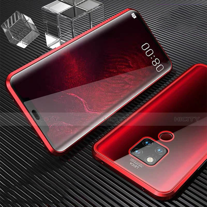 Handyhülle Hülle Luxus Aluminium Metall Rahmen Spiegel 360 Grad Ganzkörper Tasche T02 für Huawei Mate 20 X 5G