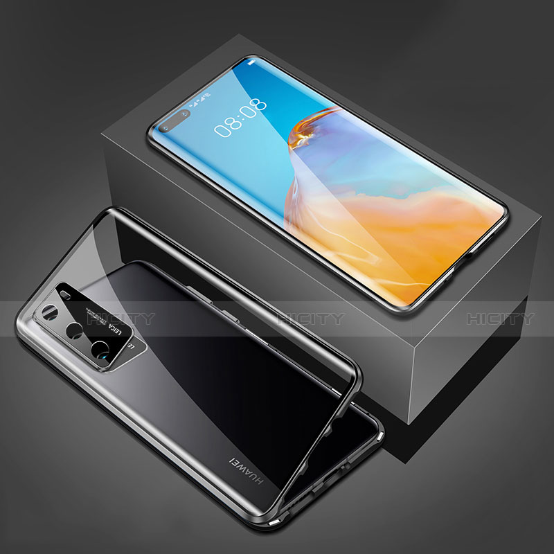 Handyhülle Hülle Luxus Aluminium Metall Rahmen Spiegel 360 Grad Ganzkörper Tasche T02 für Huawei P40