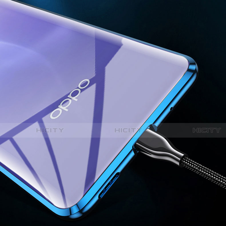 Handyhülle Hülle Luxus Aluminium Metall Rahmen Spiegel 360 Grad Ganzkörper Tasche T02 für Oppo Ace2