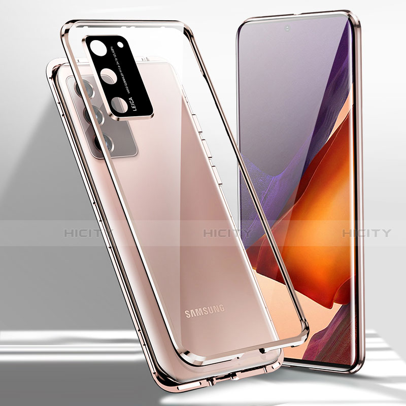 Handyhülle Hülle Luxus Aluminium Metall Rahmen Spiegel 360 Grad Ganzkörper Tasche T02 für Samsung Galaxy Note 20 5G groß