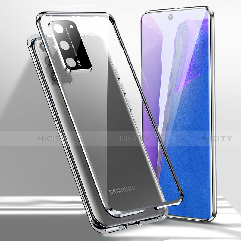 Handyhülle Hülle Luxus Aluminium Metall Rahmen Spiegel 360 Grad Ganzkörper Tasche T02 für Samsung Galaxy Note 20 5G groß