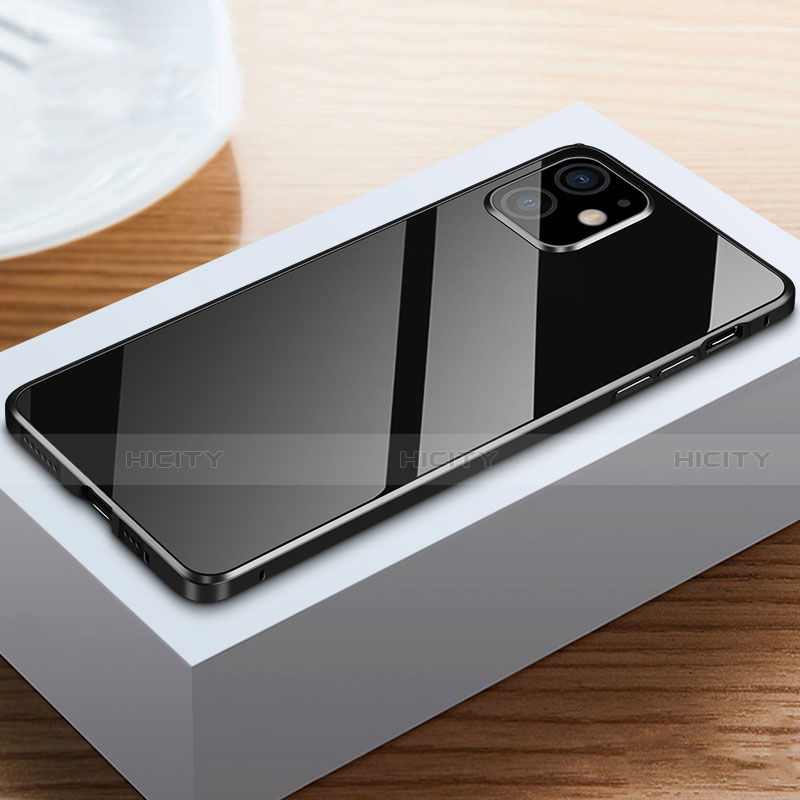 Handyhülle Hülle Luxus Aluminium Metall Rahmen Spiegel 360 Grad Ganzkörper Tasche T03 für Apple iPhone 12