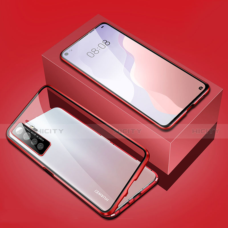 Handyhülle Hülle Luxus Aluminium Metall Rahmen Spiegel 360 Grad Ganzkörper Tasche T03 für Huawei Nova 7 SE 5G groß