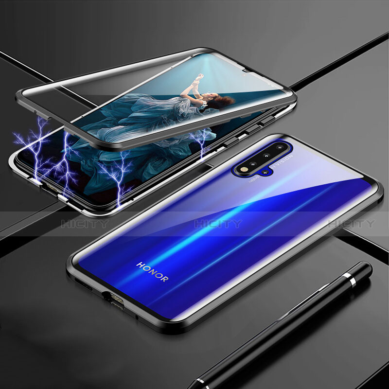 Handyhülle Hülle Luxus Aluminium Metall Rahmen Spiegel 360 Grad Ganzkörper Tasche T04 für Huawei Nova 5 Pro