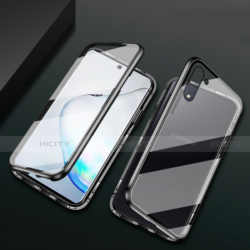 Handyhülle Hülle Luxus Aluminium Metall Rahmen Spiegel 360 Grad Ganzkörper Tasche T04 für Samsung Galaxy Note 10