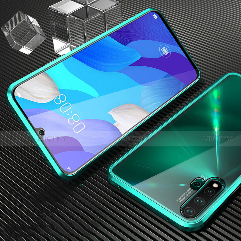 Handyhülle Hülle Luxus Aluminium Metall Rahmen Spiegel 360 Grad Ganzkörper Tasche T05 für Huawei Nova 5