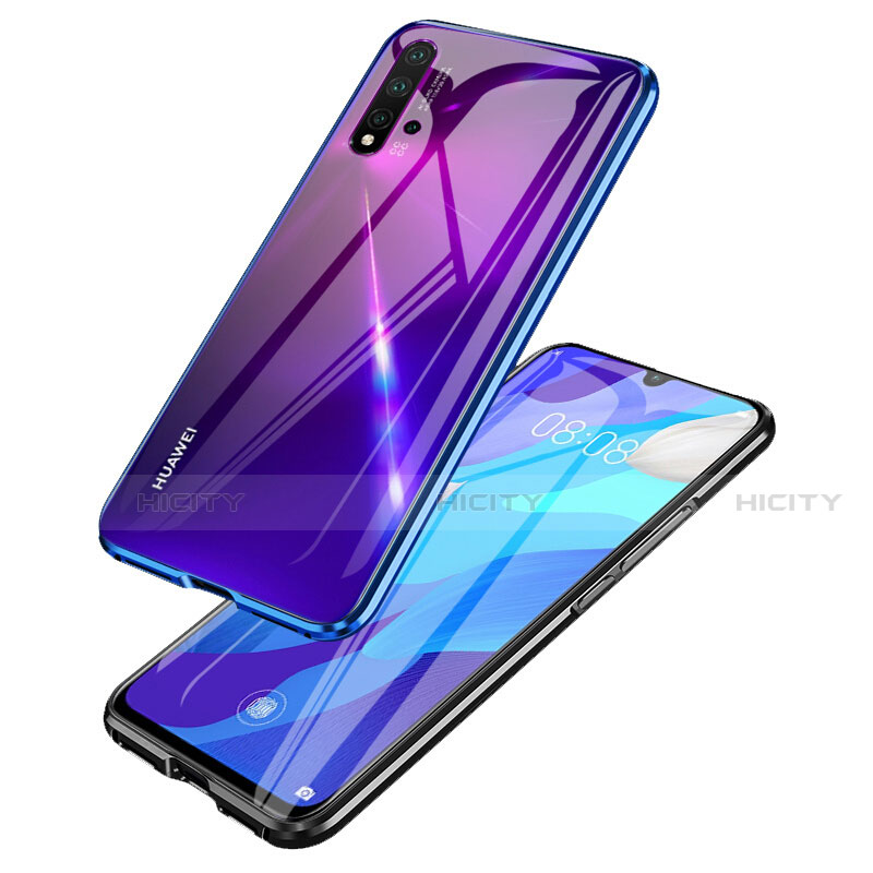 Handyhülle Hülle Luxus Aluminium Metall Rahmen Spiegel 360 Grad Ganzkörper Tasche T06 für Huawei Nova 5 Pro