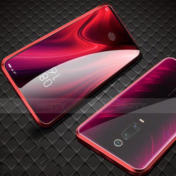 Handyhülle Hülle Luxus Aluminium Metall Rahmen Spiegel 360 Grad Ganzkörper Tasche T07 für Xiaomi Redmi K20 Pro Rot