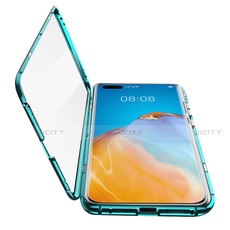 Handyhülle Hülle Luxus Aluminium Metall Rahmen Spiegel 360 Grad Ganzkörper Tasche T11 für Huawei P40 Pro groß