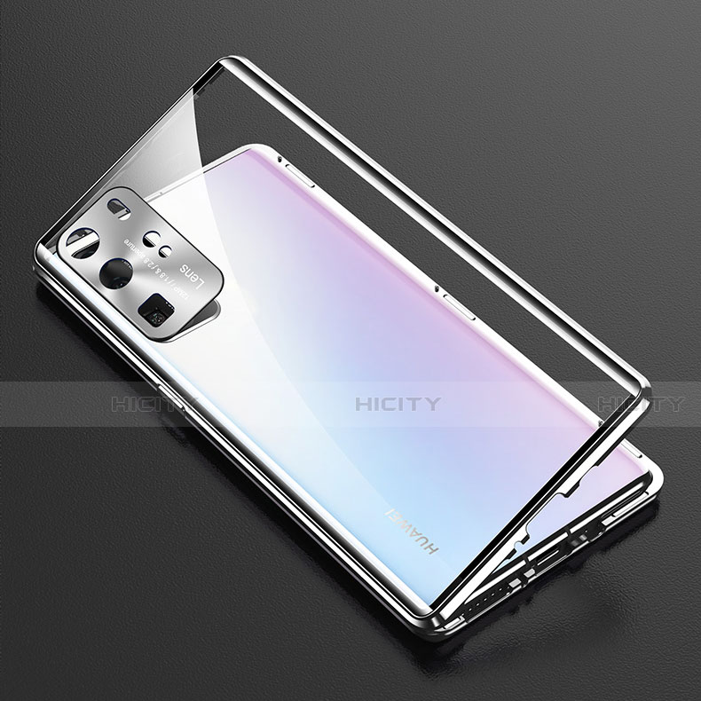 Handyhülle Hülle Luxus Aluminium Metall Rahmen Spiegel 360 Grad Ganzkörper Tasche T12 für Huawei P40 Pro groß