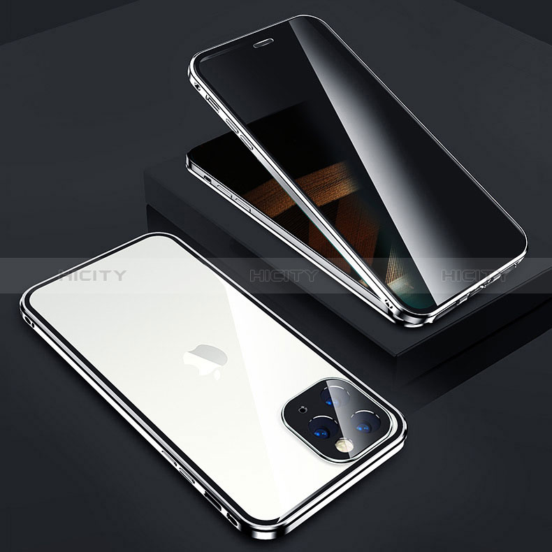 Handyhülle Hülle Luxus Aluminium Metall Rahmen Spiegel 360 Grad Ganzkörper Tasche Z05 für Apple iPhone 15 Pro Max groß