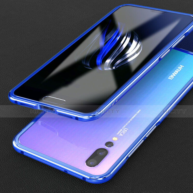 Handyhülle Hülle Luxus Aluminium Metall Rahmen Spiegel 360 Grad Tasche für Huawei P20 Pro groß