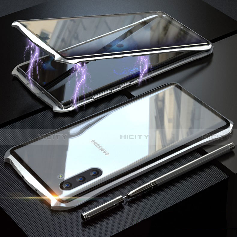 Handyhülle Hülle Luxus Aluminium Metall Rahmen Spiegel 360 Grad Tasche für Samsung Galaxy Note 10 5G groß