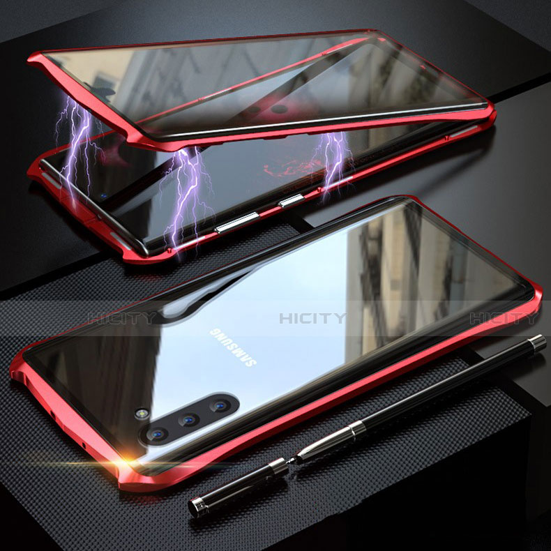 Handyhülle Hülle Luxus Aluminium Metall Rahmen Spiegel 360 Grad Tasche für Samsung Galaxy Note 10 5G groß