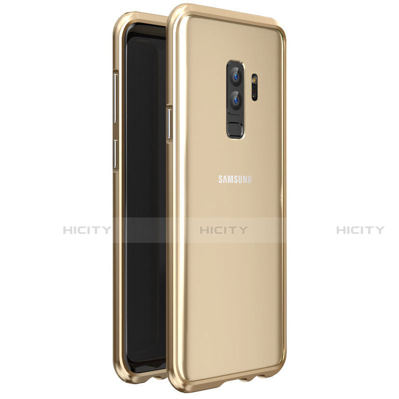 Handyhülle Hülle Luxus Aluminium Metall Rahmen Spiegel 360 Grad Tasche für Samsung Galaxy S9 Plus Gold