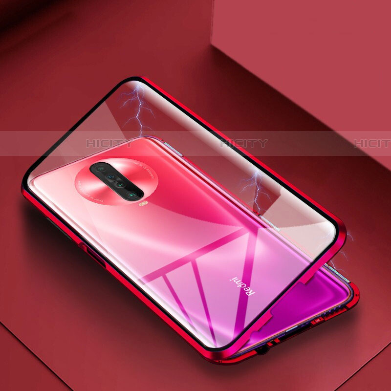 Handyhülle Hülle Luxus Aluminium Metall Rahmen Spiegel 360 Grad Tasche für Xiaomi Redmi K30 5G Rot Plus