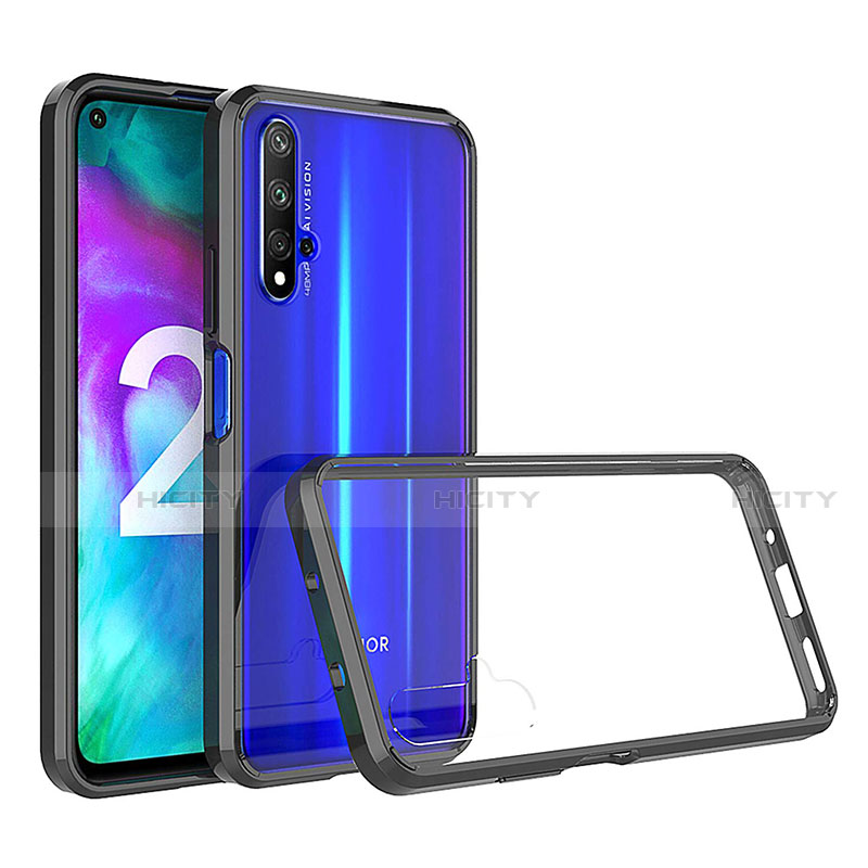 Handyhülle Hülle Luxus Aluminium Metall Rahmen Spiegel 360 Grad Tasche K01 für Huawei Nova 5T Schwarz