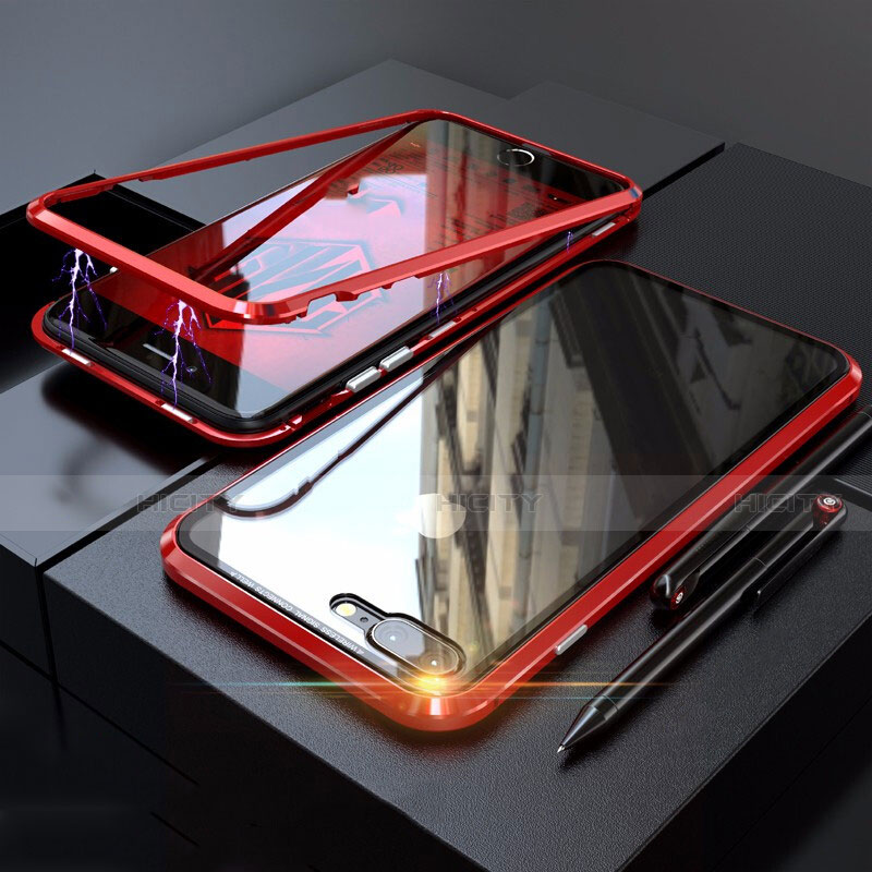 Handyhülle Hülle Luxus Aluminium Metall Rahmen Spiegel 360 Grad Tasche M01 für Apple iPhone 7 Plus