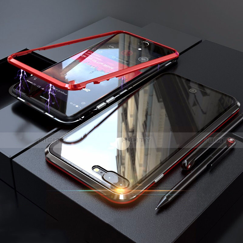 Handyhülle Hülle Luxus Aluminium Metall Rahmen Spiegel 360 Grad Tasche M01 für Apple iPhone 7 Plus