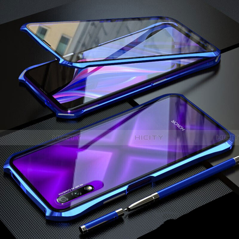 Handyhülle Hülle Luxus Aluminium Metall Rahmen Spiegel 360 Grad Tasche M02 für Huawei P Smart Z (2019)