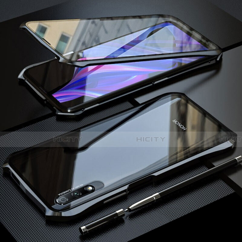 Handyhülle Hülle Luxus Aluminium Metall Rahmen Spiegel 360 Grad Tasche M02 für Huawei Y9 Prime (2019)