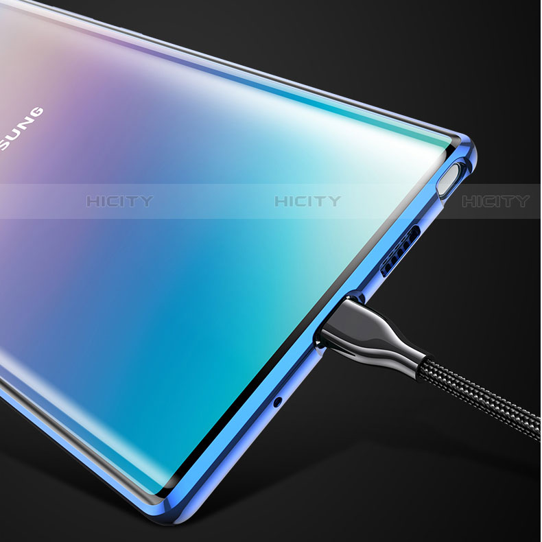 Handyhülle Hülle Luxus Aluminium Metall Rahmen Spiegel 360 Grad Tasche M03 für Samsung Galaxy Note 10 groß