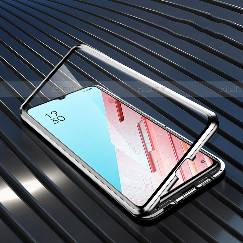 Handyhülle Hülle Luxus Aluminium Metall Rahmen Spiegel 360 Grad Tasche M04 für Oppo Find X2 Lite Silber Plus